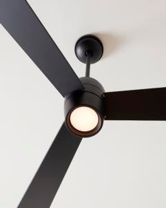 Visual Comfort Fan Alba 60" LED Ceiling Fan - Midnight Black, Handheld Remote, 6-speed, Reverse and Dimmer, indoor 3ALBR60MBKD