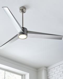 Visual Comfort Fan Armstrong 60" LED Ceiling Fan - Brushed Steel, Handheld Remote, 6-speed, Reverse and Dimmer, indoor/outdoor 3AMR60BSD