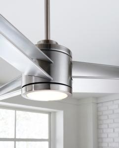 Visual Comfort Fan Armstrong 60" LED Ceiling Fan - Brushed Steel, Handheld Remote, 6-speed, Reverse and Dimmer, indoor/outdoor 3AMR60BSD