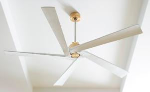 Visual Comfort Fan Aspen 70" Ceiling Fan - Burnished Brass, Handheld Remote, 6-speed, Reverse, indoor/outdoor 5ASPR70BBS