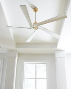 Visual Comfort Fan Aspen 70" Ceiling Fan - Burnished Brass, Handheld Remote, 6-speed, Reverse, indoor/outdoor 5ASPR70BBS