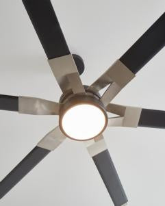 Visual Comfort Fan Loft 62" LED Ceiling Fan - Midnight Black, Handheld Remote, 6-speed, Reverse and Dimmer, indoor/outdoor 6LFR62MBKD