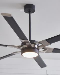 Visual Comfort Fan Loft 62" LED Ceiling Fan - Midnight Black, Handheld Remote, 6-speed, Reverse and Dimmer, indoor/outdoor 6LFR62MBKD