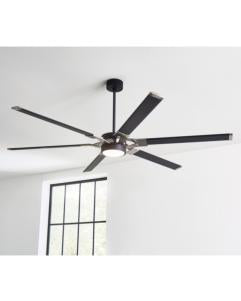 Visual Comfort Fan Loft 72" LED Ceiling Fan - Midnight Black, Handheld Remote, 6-speed, Reverse and Dimmer, indoor/outdoor 6LFR72MBKD