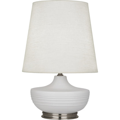 Robert Abbey  Michael Berman Matte Dove Michael Berman Nolan Table Lamp in Matte Dove Glazed Ceramic with Dark Antique Nickel Accents MDV23