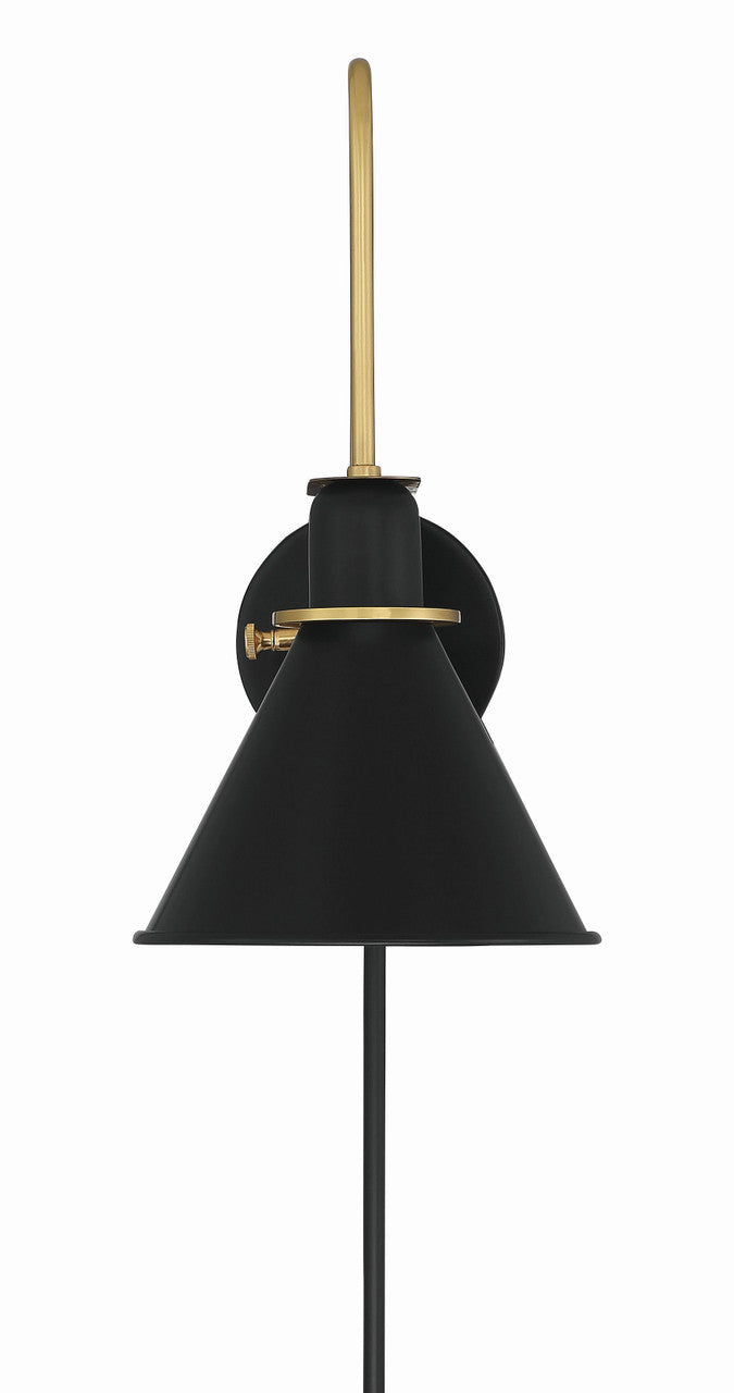 Crystorama Medford 1 Light Matte Black Wall Mount MED-B5501-MK