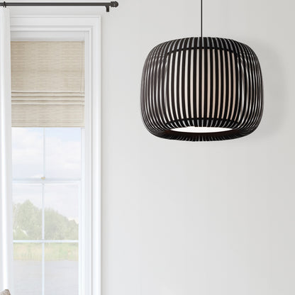 Dainolite 1 Light Pendant Slit Shade JTone Black Black MIA-181P-797