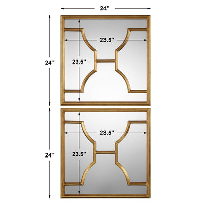 Uttermost Misa Gold Square Mirrors S/2 09268