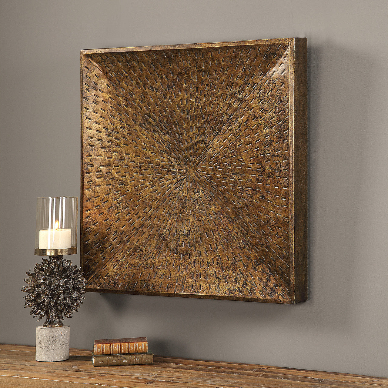 Uttermost Blaise Antiqued Bronze Wall Art 04170