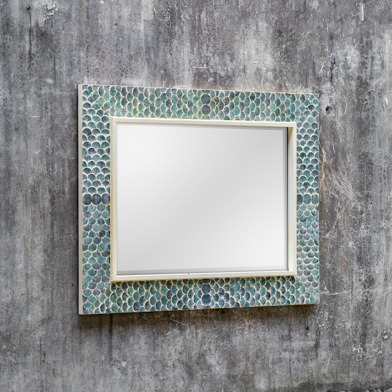 Uttermost Makaria Coastal Blue Mirror 08157