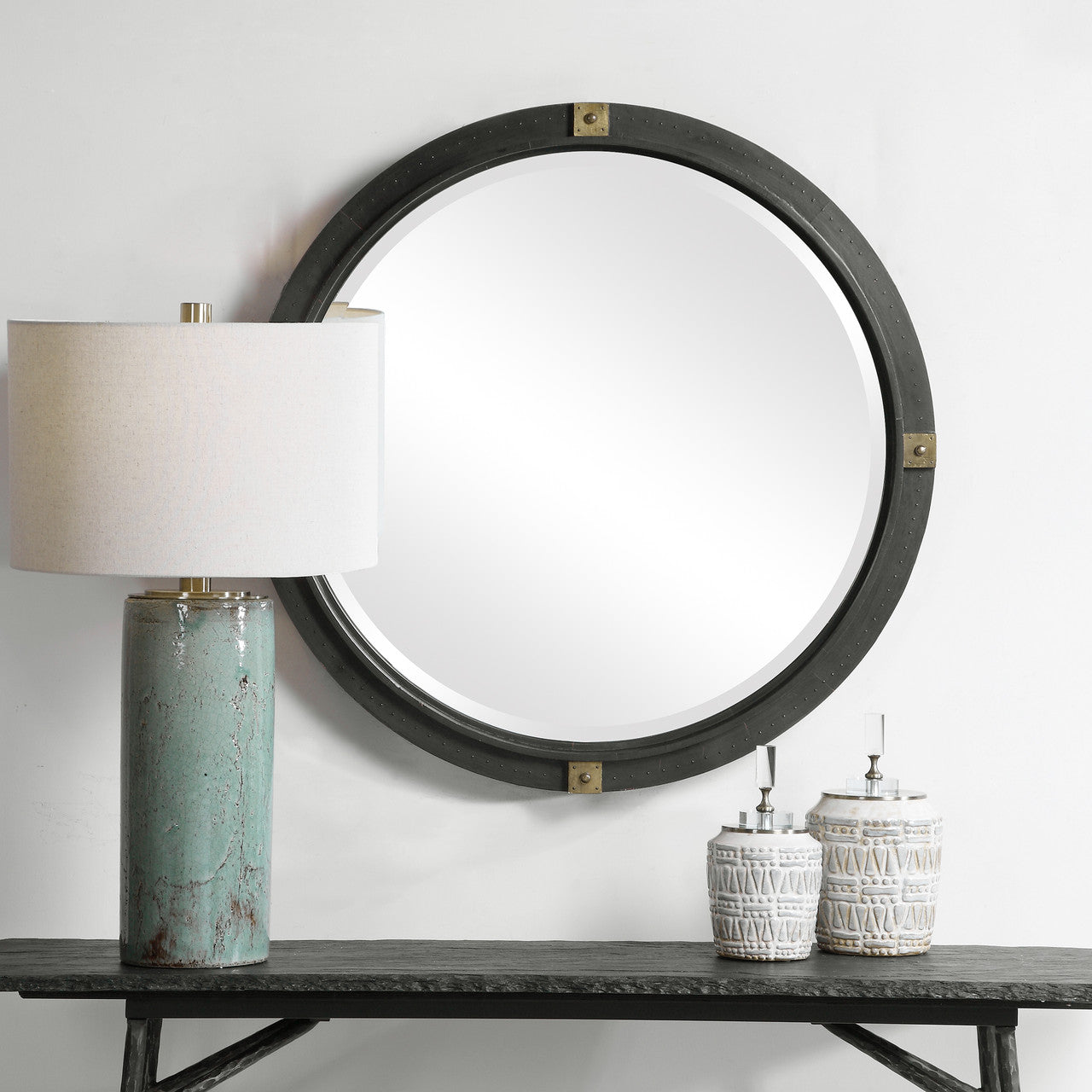 Uttermost Tull Industrial Round Mirror 09635