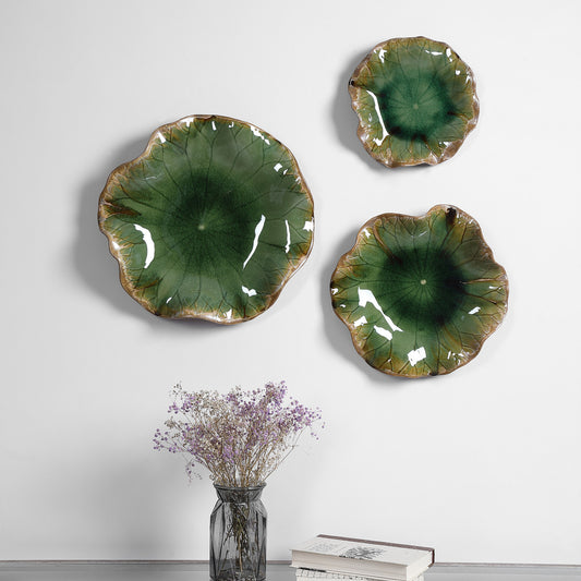 Uttermost Abella Green Ceramic Wall Decor, S/3 04247