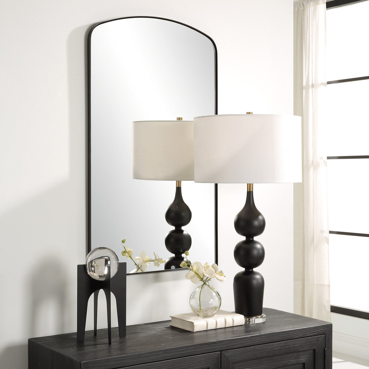 Uttermost Tordera Black Arch Mirror 09964