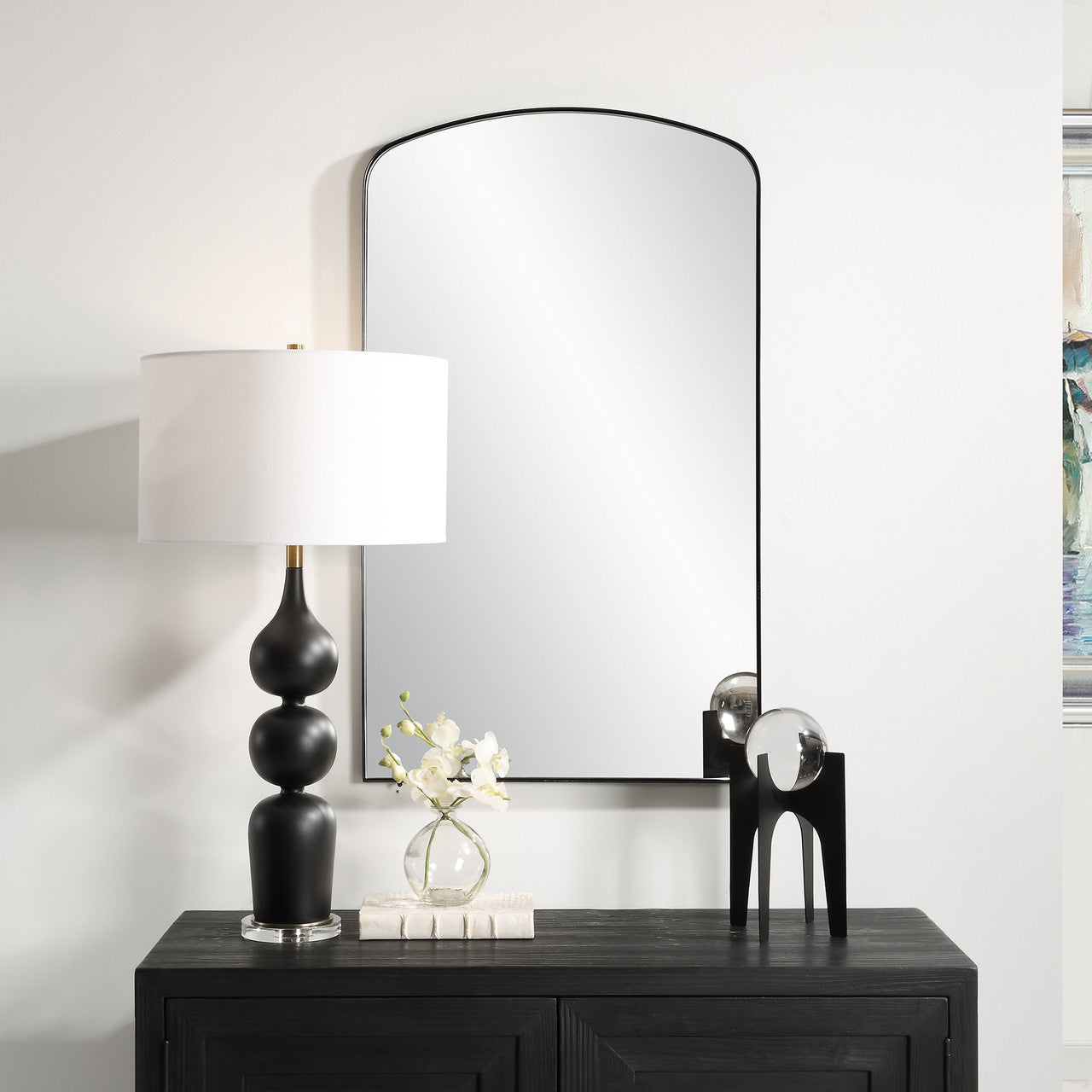 Uttermost Tordera Black Arch Mirror 09964