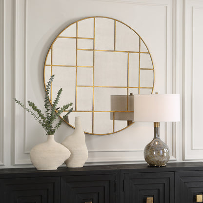 Uttermost Geometric Round Mirror 09969