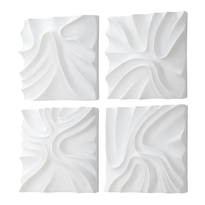 Uttermost Snowdrift Scultped White Wall Decor, S/4 04368