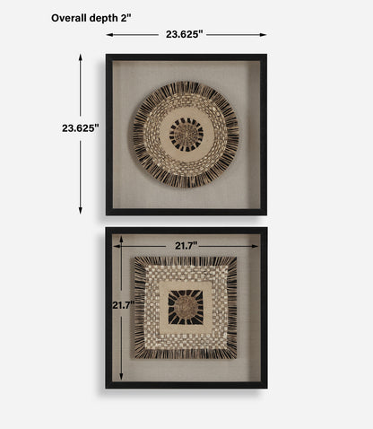 Uttermost Intertwine Knit Paper Shadow Box, S/2 04367