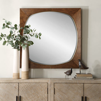 Uttermost Garonne Square Walnut Mirror 09973