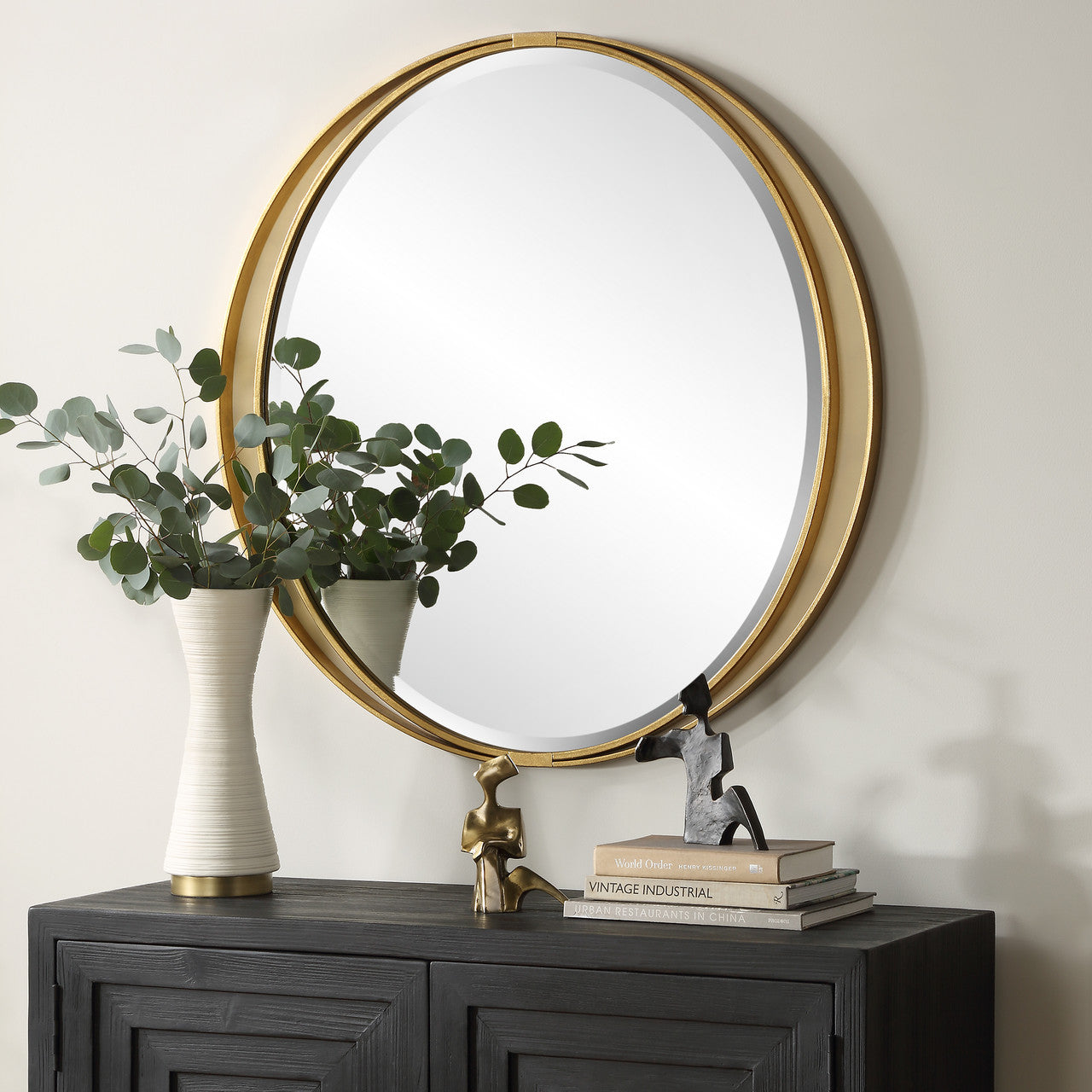 Uttermost Rhodes Gold Round Mirror 09991