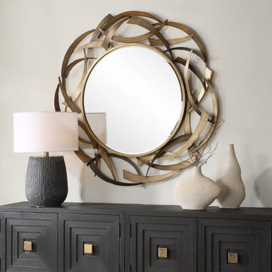 Uttermost Cutting Edge Bronze Round Mirror 08181