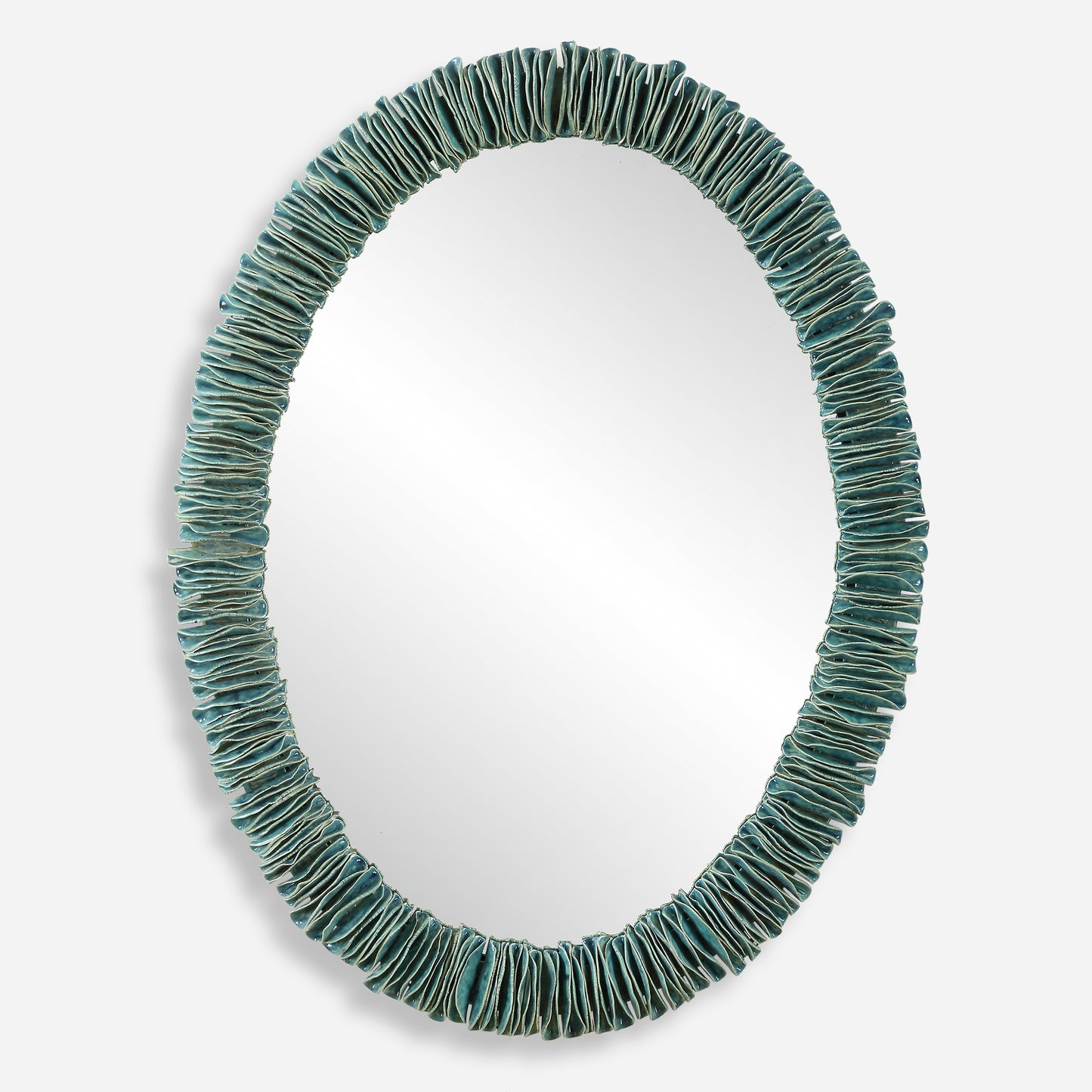 Uttermost Bonaire Teal Blue Oval Mirror 08183