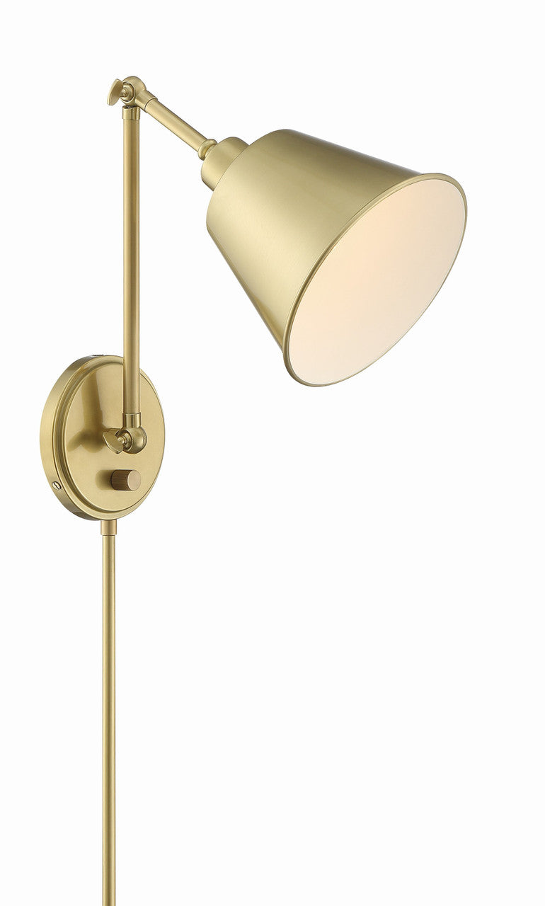 Crystorama Mitchell 1 Light Aged Brass Wall Mount MIT-A8020-AG