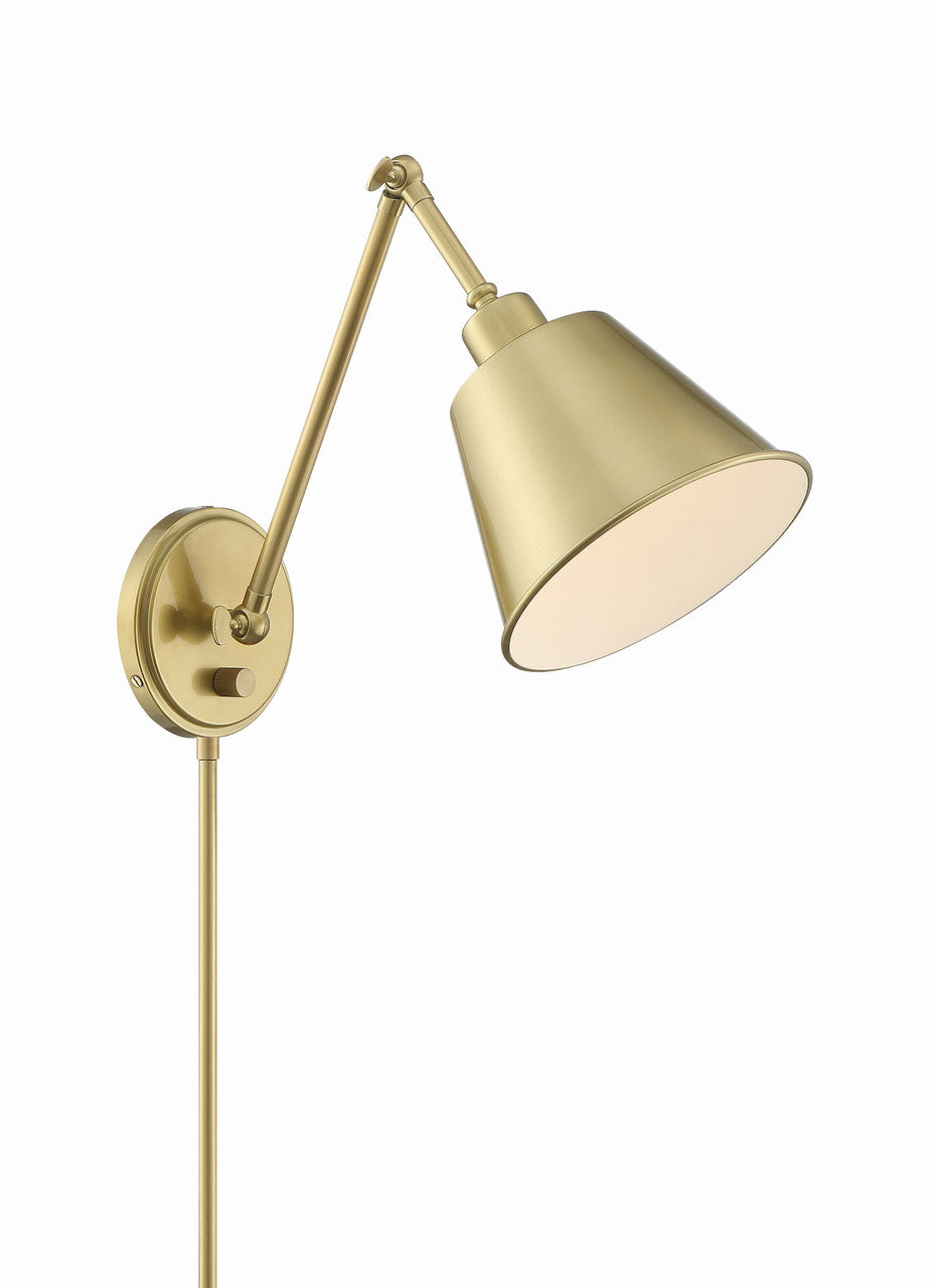 Crystorama Mitchell 1 Light Aged Brass Wall Mount MIT-A8020-AG