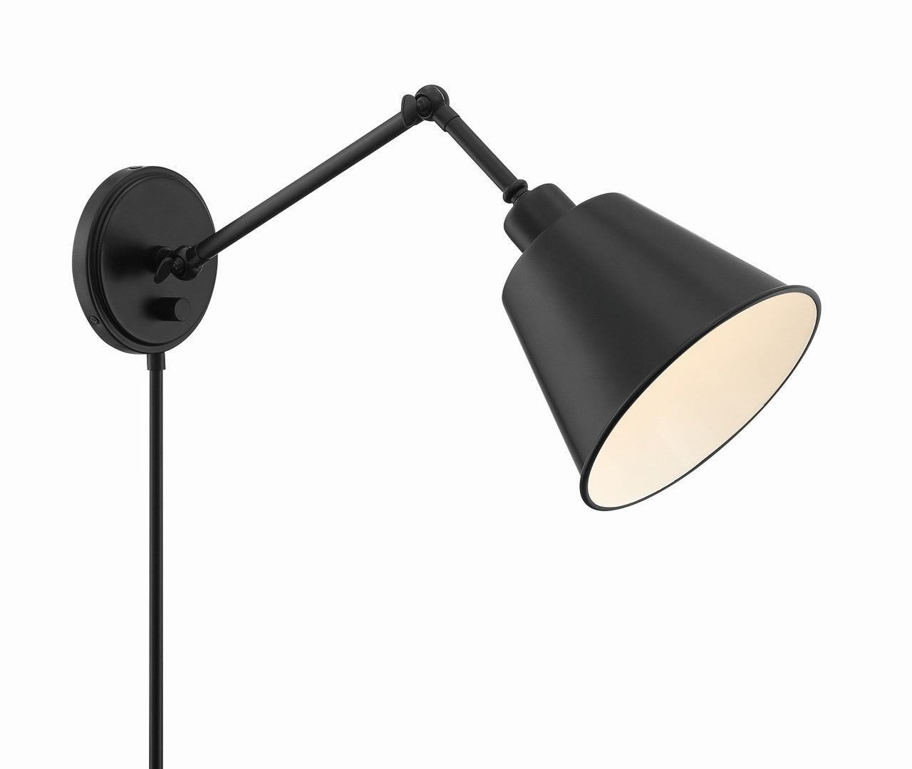 Crystorama Mitchell 1 Light Matte Black Wall Mount MIT-A8020-MK