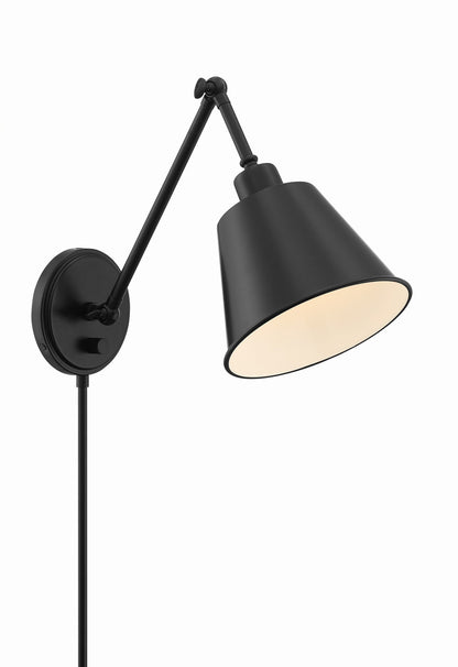 Crystorama Mitchell 1 Light Matte Black Wall Mount MIT-A8020-MK