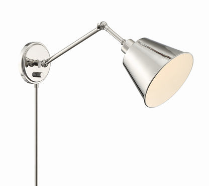 Crystorama Mitchell 1 Light Polished Nickel Wall Mount MIT-A8020-PN