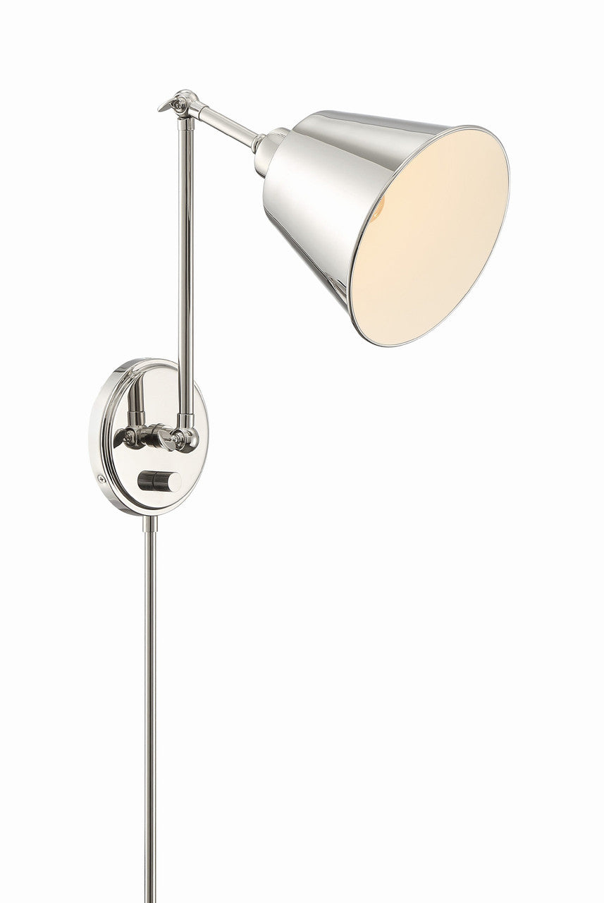 Crystorama Mitchell 1 Light Polished Nickel Wall Mount MIT-A8020-PN