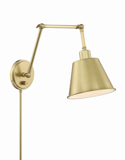 Crystorama Mitchell 1 Light Aged Brass Wall Mount MIT-A8021-AG