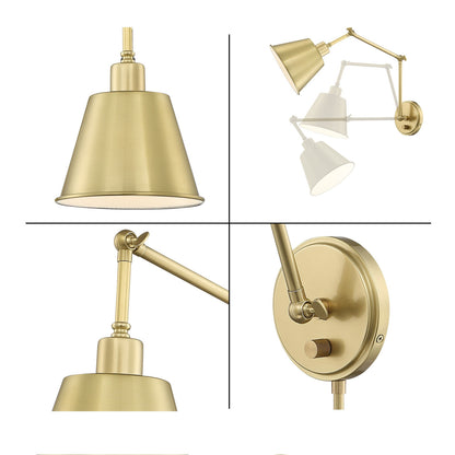 Crystorama Mitchell 1 Light Aged Brass Wall Mount MIT-A8021-AG