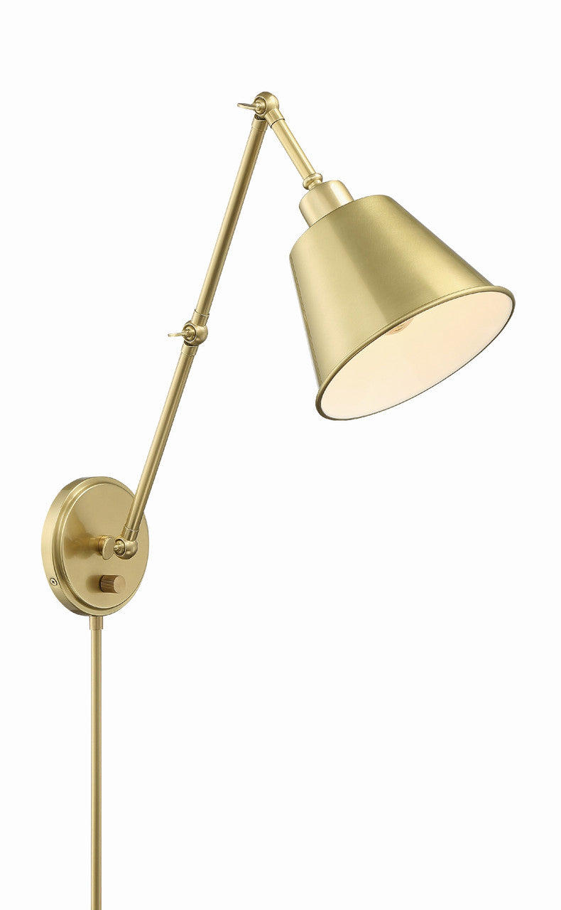 Crystorama Mitchell 1 Light Aged Brass Wall Mount MIT-A8021-AG