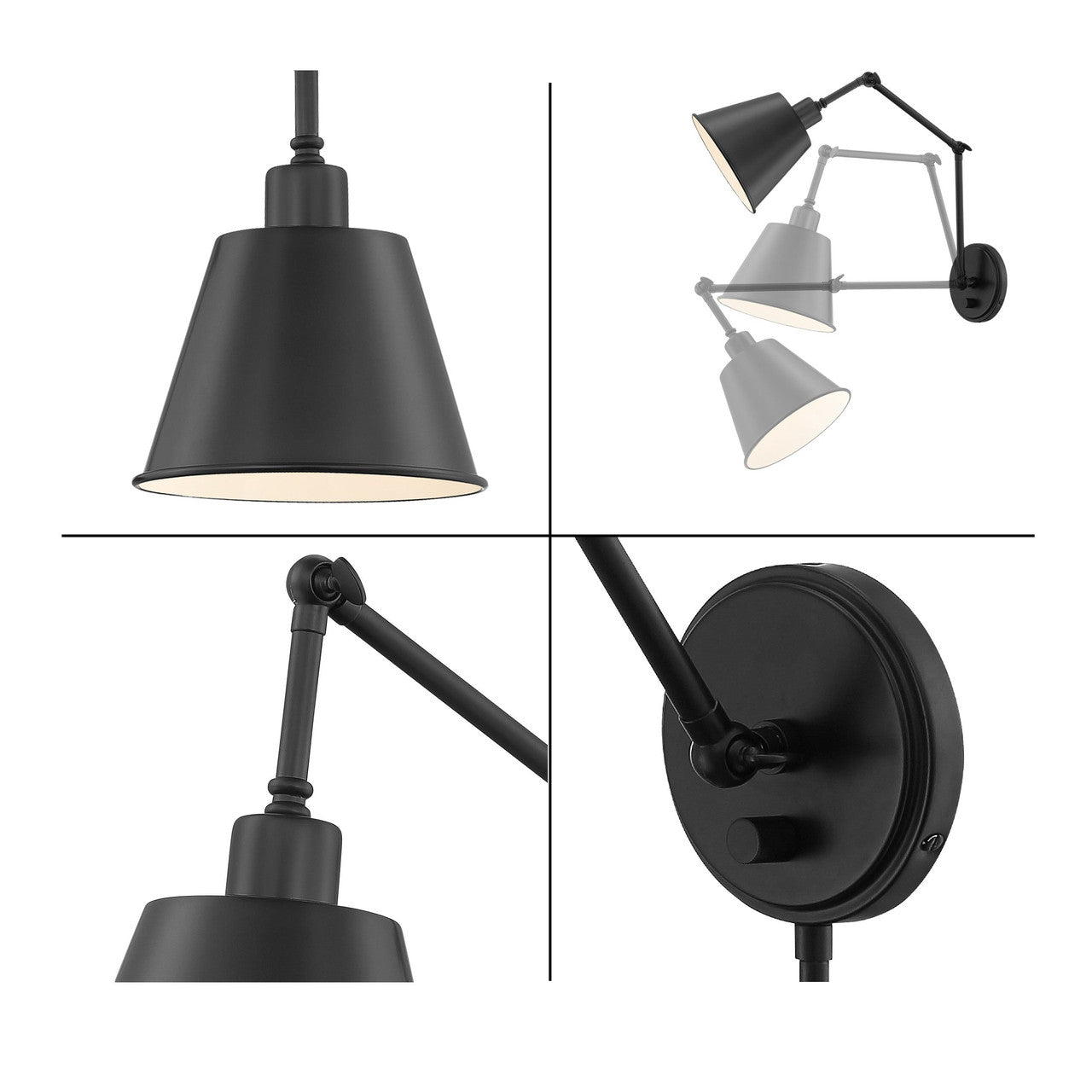 Crystorama Mitchell 1 Light Matte Black Wall Mount MIT-A8021-MK