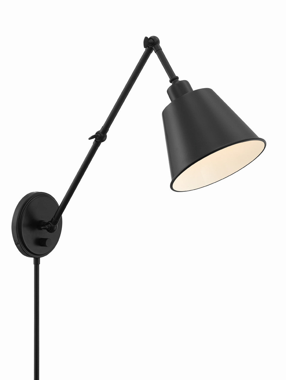 Crystorama Mitchell 1 Light Matte Black Wall Mount MIT-A8021-MK