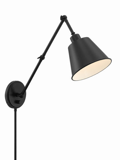 Crystorama Mitchell 1 Light Matte Black Wall Mount MIT-A8021-MK