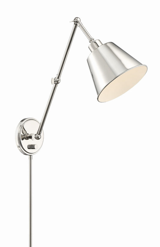 Crystorama Mitchell 1 Light Polished Nickel Wall Mount MIT-A8021-PN