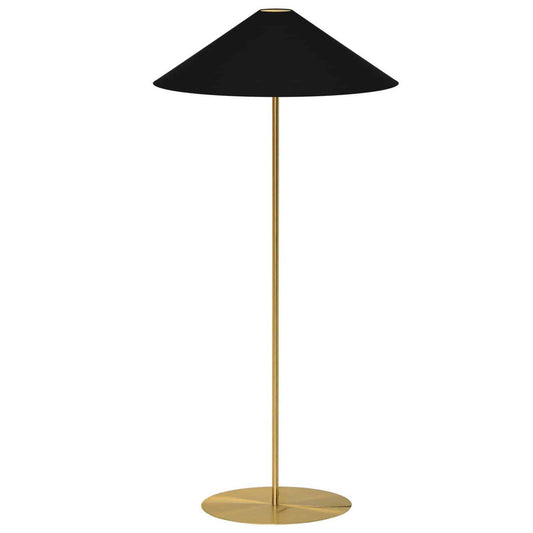 Dainolite 1 Light Floor Lamp w/ Black-Gold Tapered Shade MM241F-AGB-698