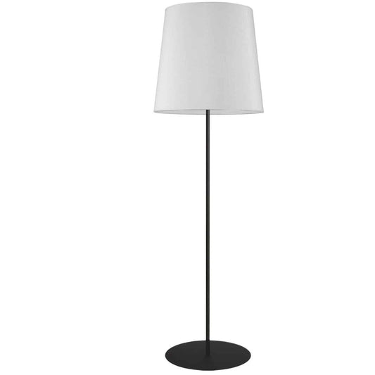 Dainolite 1 Light Black Floor Lamp w/ White Drum Shade MM681F-BK-790