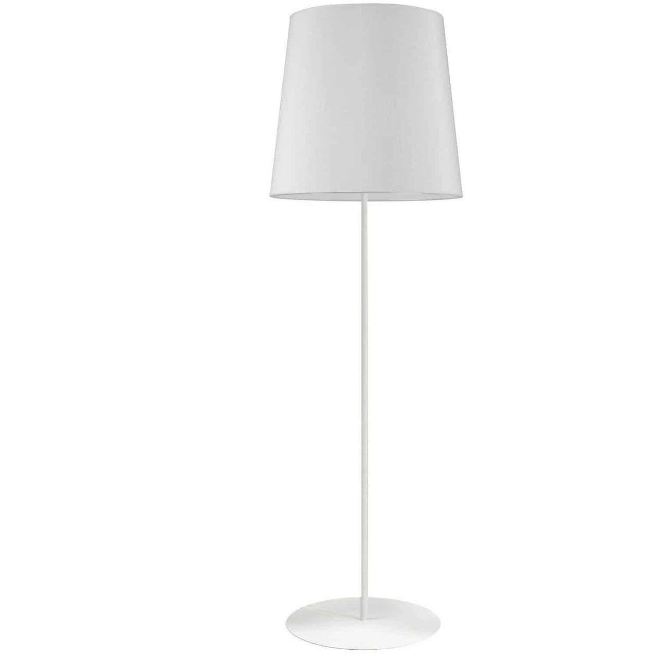 Dainolite 1 Light White Floor Lamp w/ White Drum Shade MM681F-WH-790