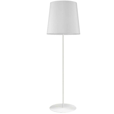 Dainolite 1 Light White Floor Lamp w/ White Drum Shade MM681F-WH-790