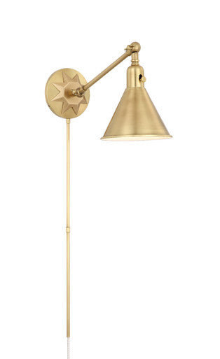 Crystorama Morgan 1 Light Aged Brass Wall Mount MOR-8800-AG