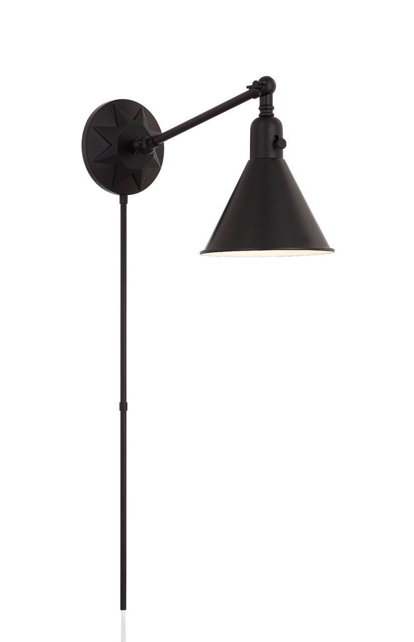 Crystorama Morgan 1 Light Matte Black Wall Mount MOR-8800-MK