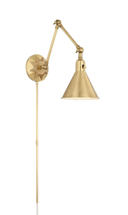 Crystorama Morgan 1 Light Aged Brass Wall Mount MOR-8801-AG