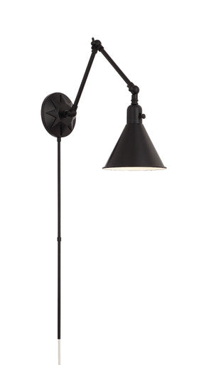 Crystorama Morgan 1 Light Matte Black Wall Mount MOR-8801-MK