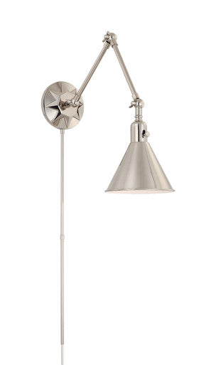 Crystorama Morgan 1 Light Polished Nickel Wall Mount MOR-8801-PN