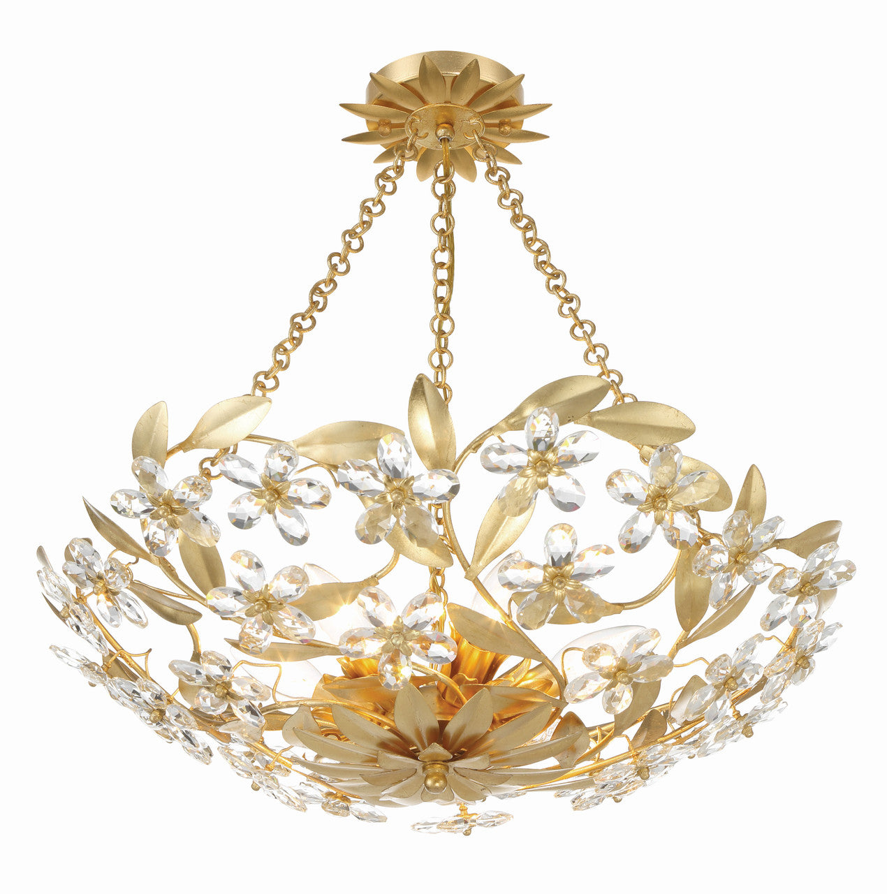 Crystorama Marselle 6 Light Antique Gold Semi Flush Mount MSL-306-GA_CEILING