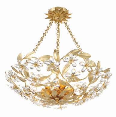 Crystorama Marselle 6 Light Antique Gold Semi Flush Mount MSL-306-GA_CEILING