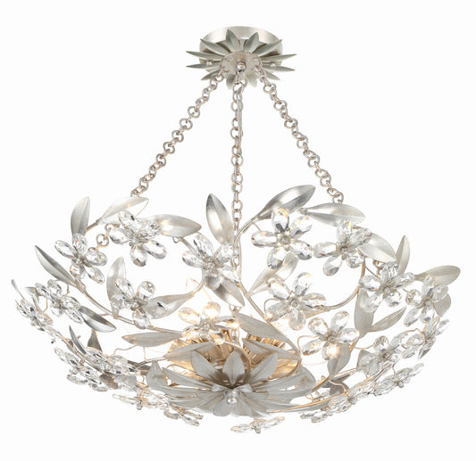 Crystorama Marselle 6 Light Antique Silver Semi Flush Mount MSL-306-SA_CEILING